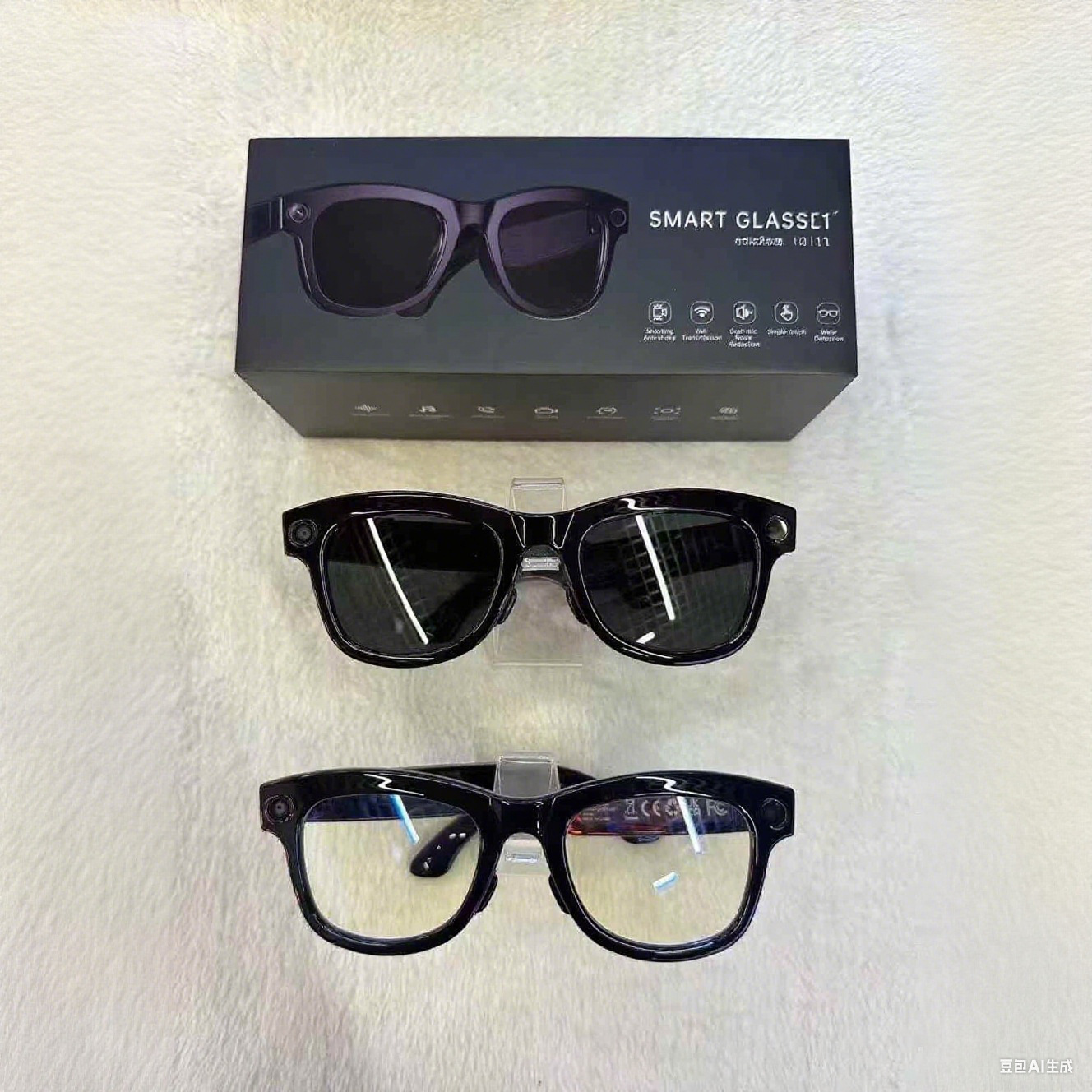 M01 Pro (Black Box) – Black Sunglasses (8 MP) AI Glass